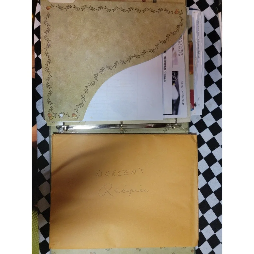 Vintage Recipe Keeper Binder Full of Handwritten Family Recipes Clippings Cards